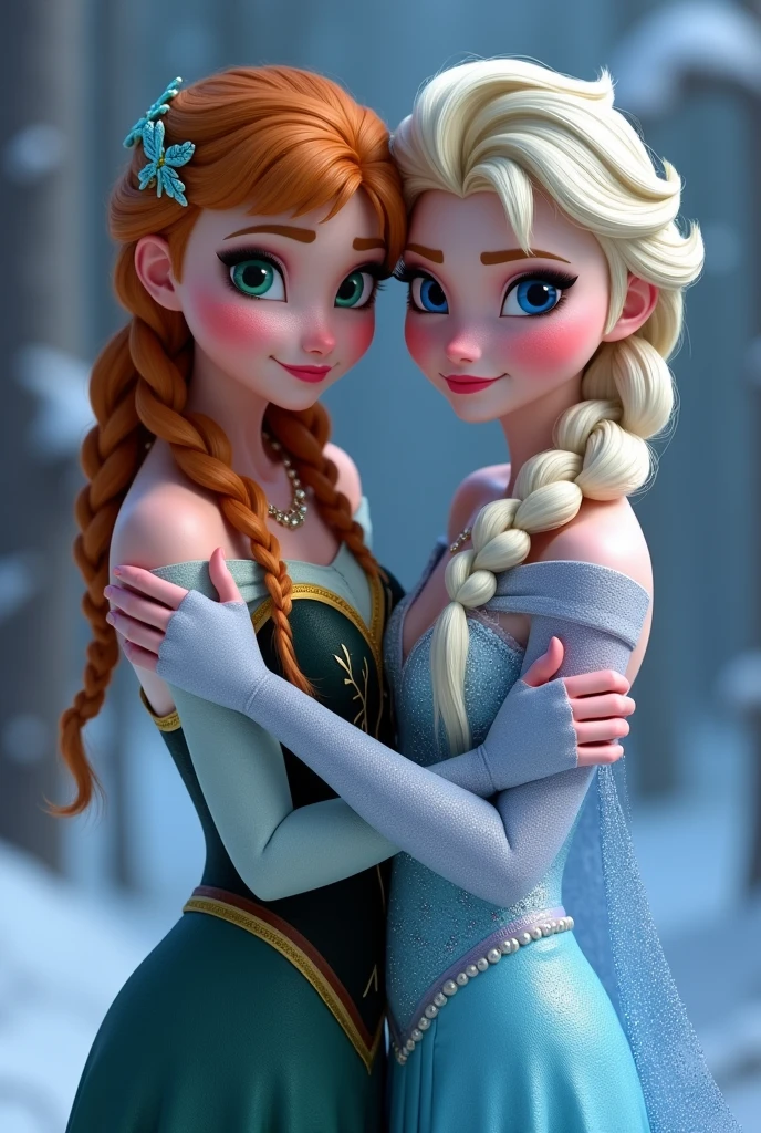 Anna and Elsa, naked, sexy
