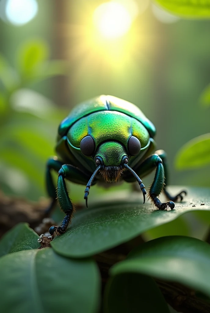Create 3D Green Beetle from the front