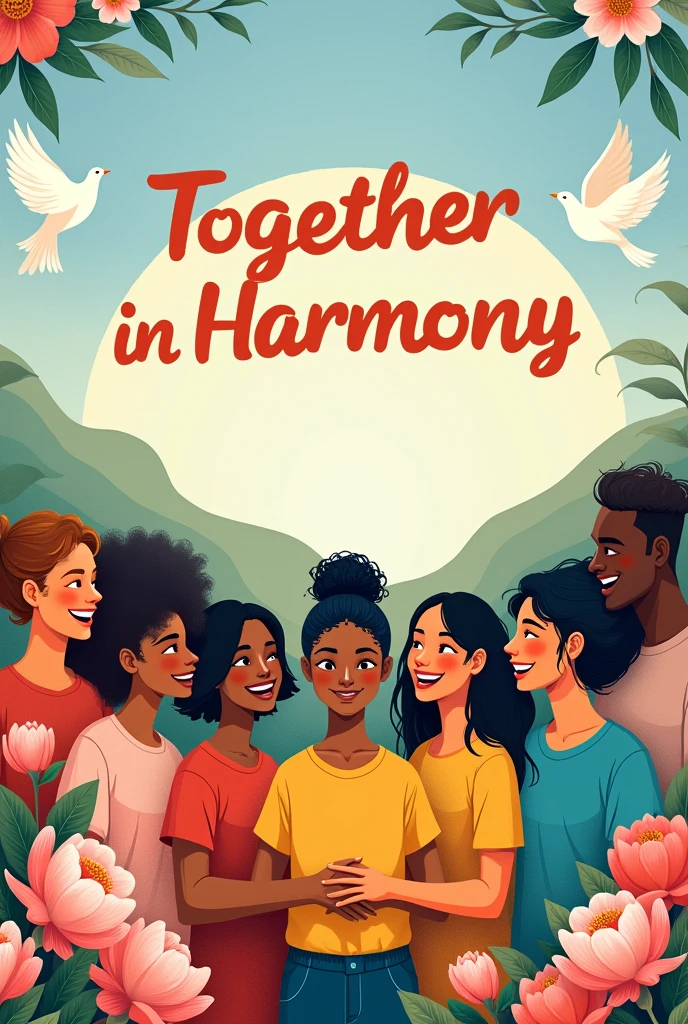 Poster slogan that promotes the peace of our community aesthetic style