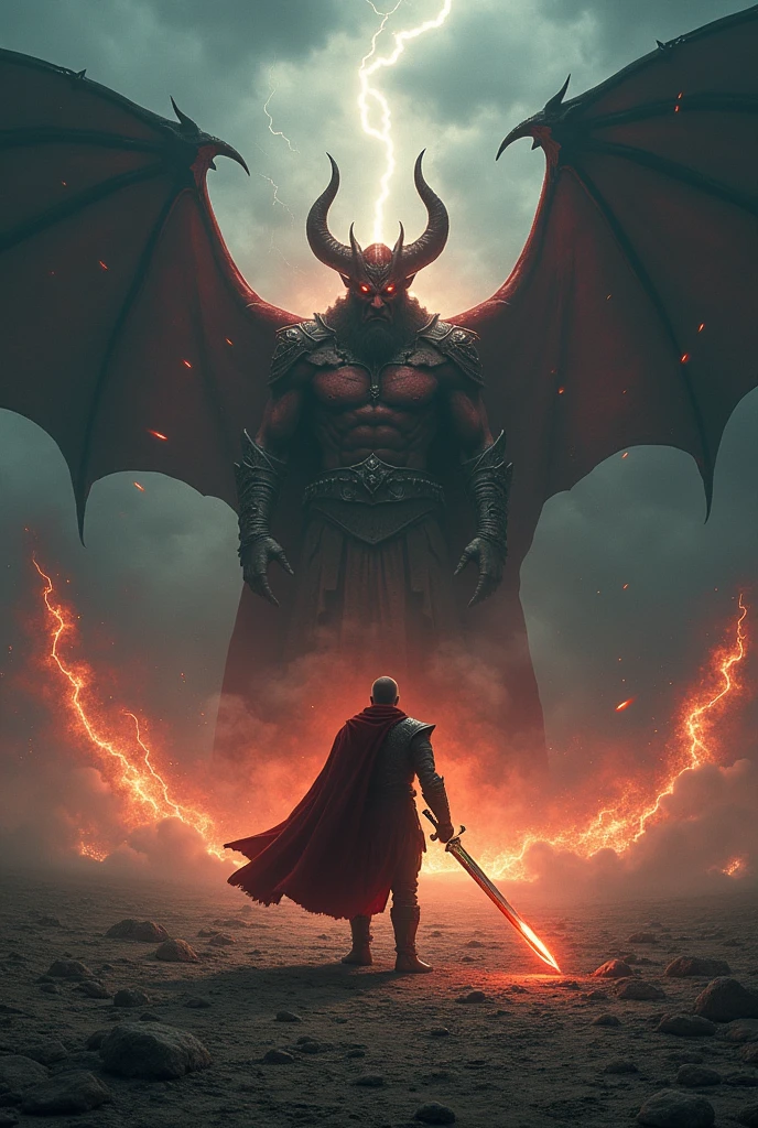 Man fighting against satan