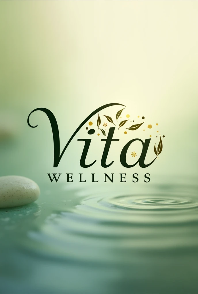 Design a logo for a comprehensive wellness center called Vita Wellness, let it be 100% elegant and creative, striking, unique and special that is extraordinary, that generates a reminder.
