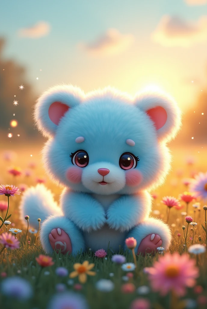 Cool Blue Cute Loose and fluffy