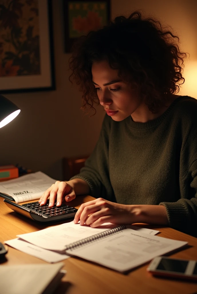 A person using a calculator and reviewing a list of expenses, making sure your expenses don't exceed your income.