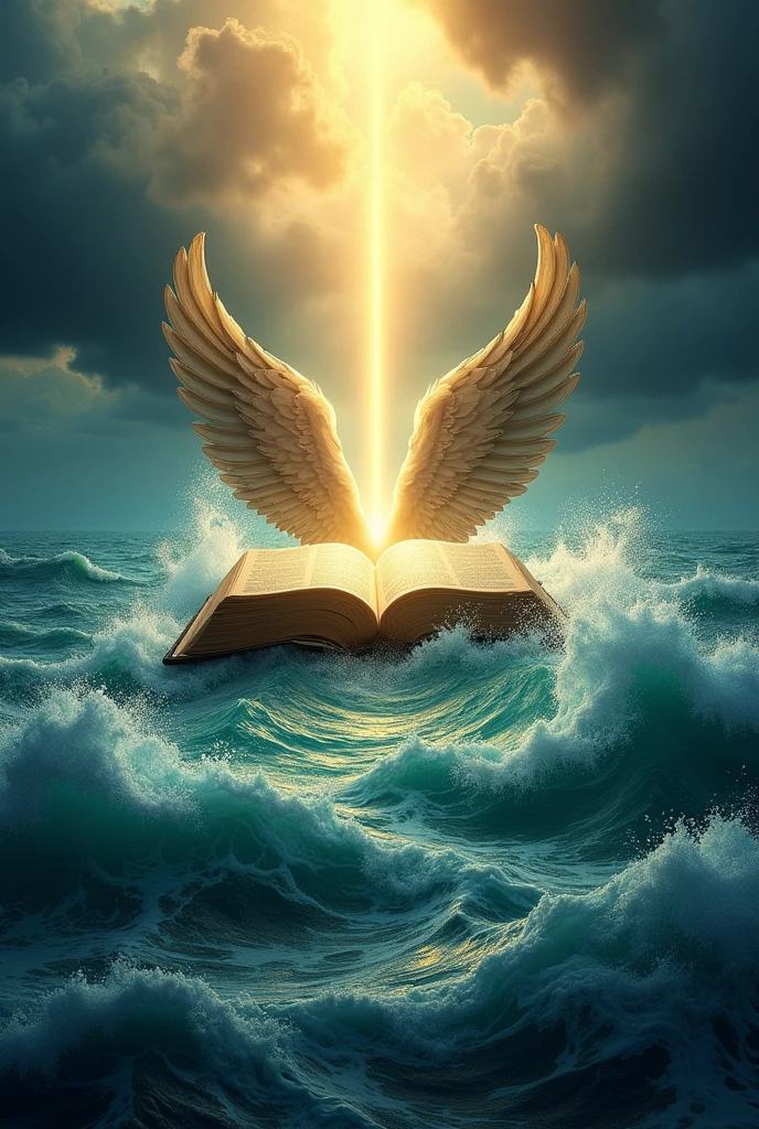 Bible logo dividing the many waters