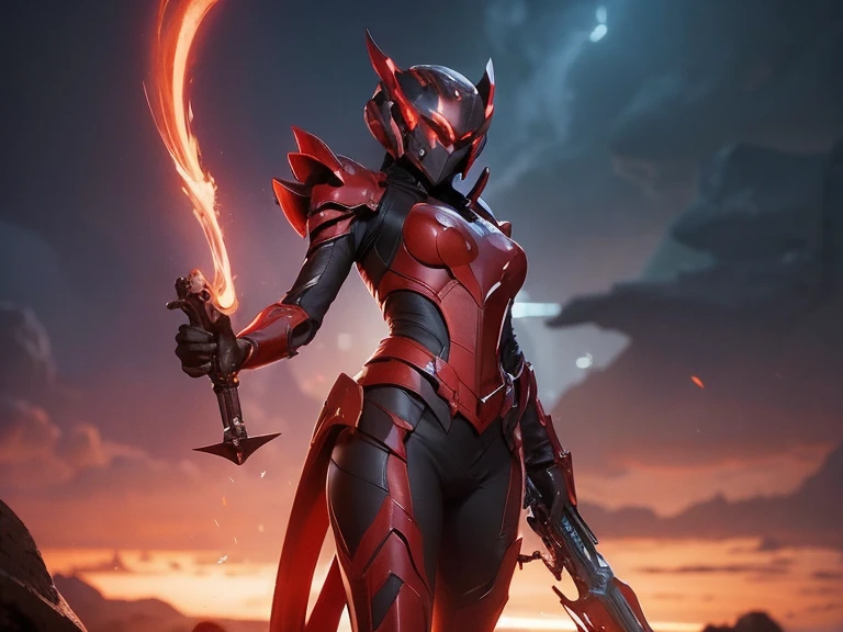 32kphotograph、ハイクオリティphotograph、Photograph the whole body, Movie angle, masterpiece, Highest quality, Very detailed, CG, 8k wallpaper, Beautiful Face, Delicate eyes, Otome, One person、Questionable smile, skirt, shirt,Red Tentacle Battle Suit、Tentacle Shield、Tentacle Missile、Tentacle Sword、Tentacle Armor、Octopus、attack with tentacles