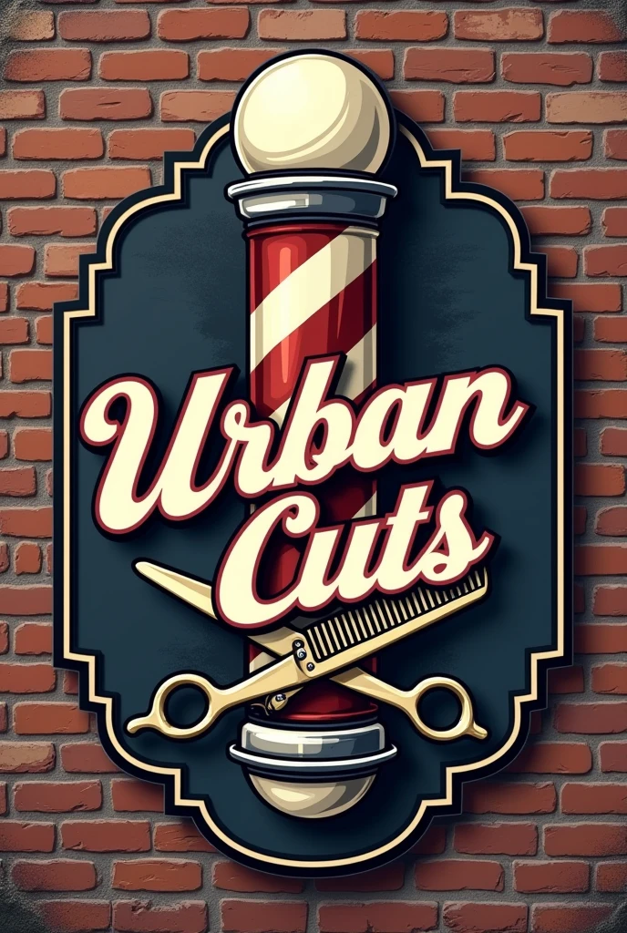 Create a barbershop logo with a classic style and an urban name