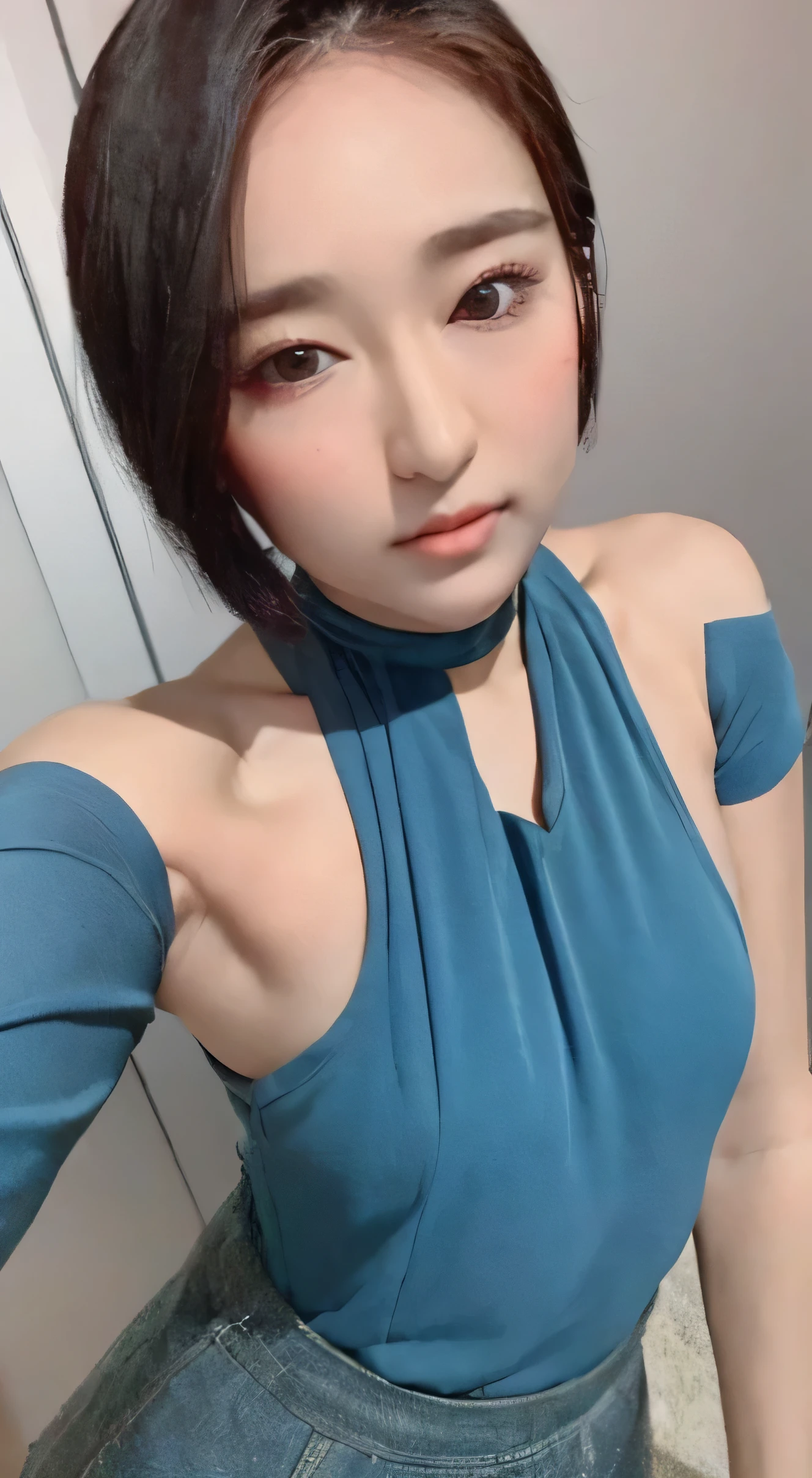 (Browsing Caution),((Highest quality、8k、Masseter muscle area:1.3))、1 female、Beautiful woman with slim abs:1.3、Big Tits:1.2、Seductive pose、Pool、Ultra detailed face、Lips with attention to detail、Detailed eyes、double eyelid、((Show off your breasts))