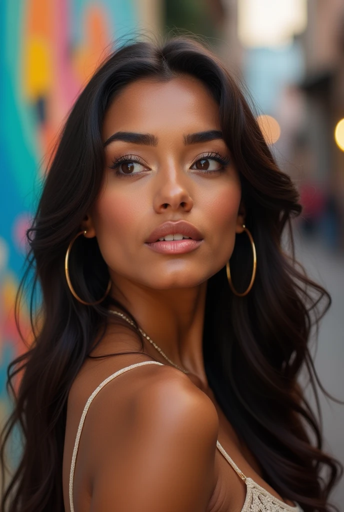 A Girl face Latina Espagnol tanned 