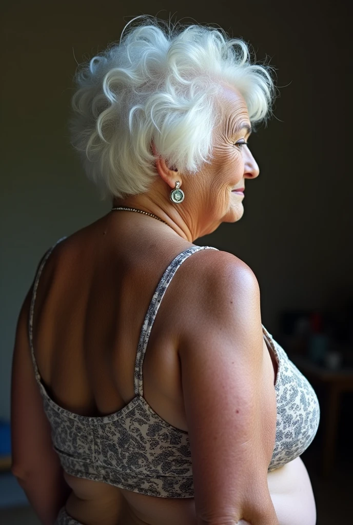 grandma with big ass from behind , white hair open ass showing anus
