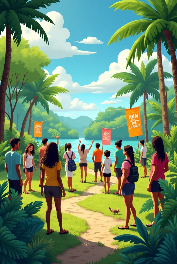 An image of environmental awareness , to raise funds In order to invite people to be part of the change with their donations country Panama young people and adults