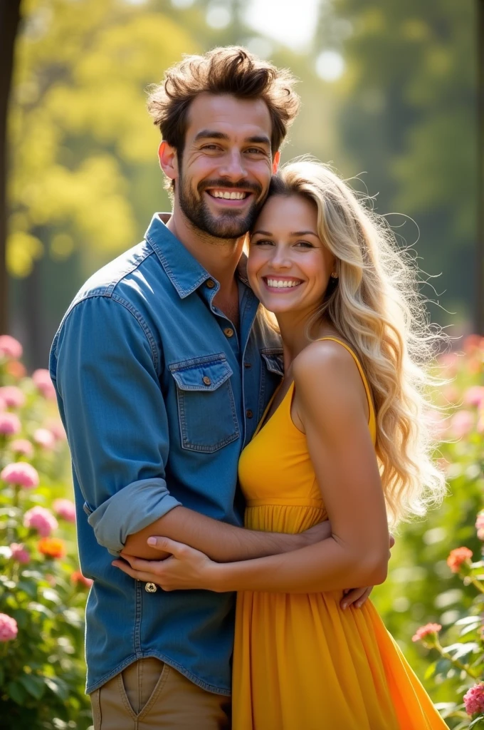 Happy man and woman