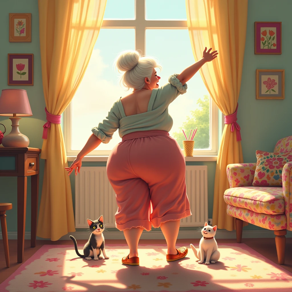 grandma with big ass from behind , white  hair, naked