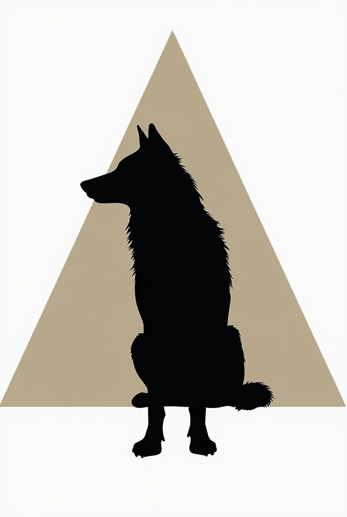 Silhouette of a wolf inside a triangle without a background