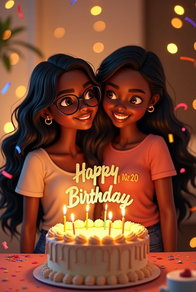 An abstract animation with a birthday cake , On top of the cake in different letters " Happy birthday Marcia Monteiro" Following the date 30\08. The cake is in a lit room. With a birthday girl with the name Márcia written on her blouse, uma negra, with long dark hair and glasses on his face, and your boyfriend around the cake.
A more beautiful animation and on top of the cake " Happy birthday Marcia Monteiro" with gold letters. Just a man beside..