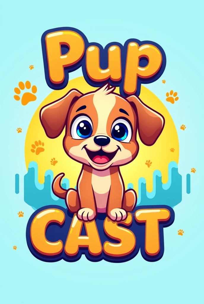 a podcast logo with the name pup cast
