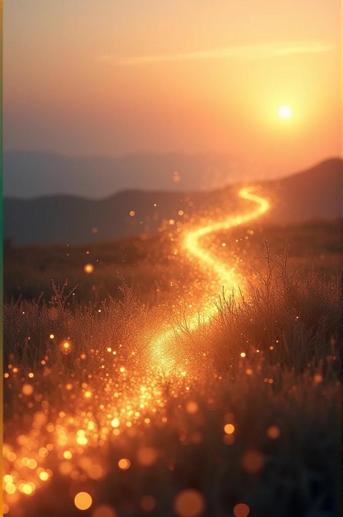 Golden line with it disappearing at the end