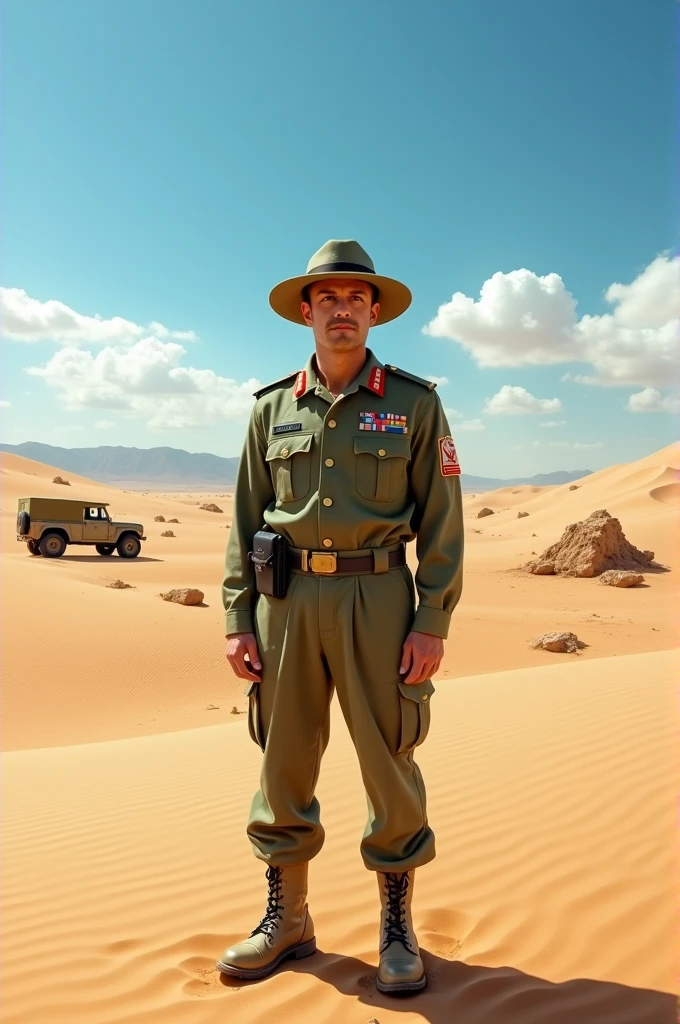 Army officer at dessert