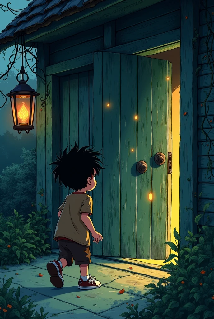 A MAN entering a house (anime theme with childish horror)