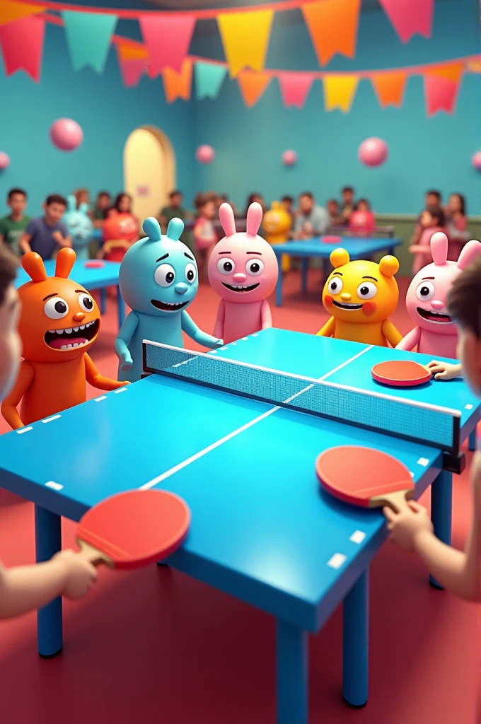Cartoon ping pong table