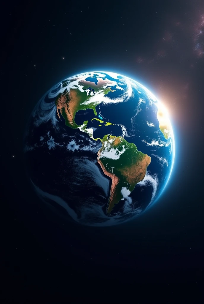 Realistic Photo of Planet Earth in Space