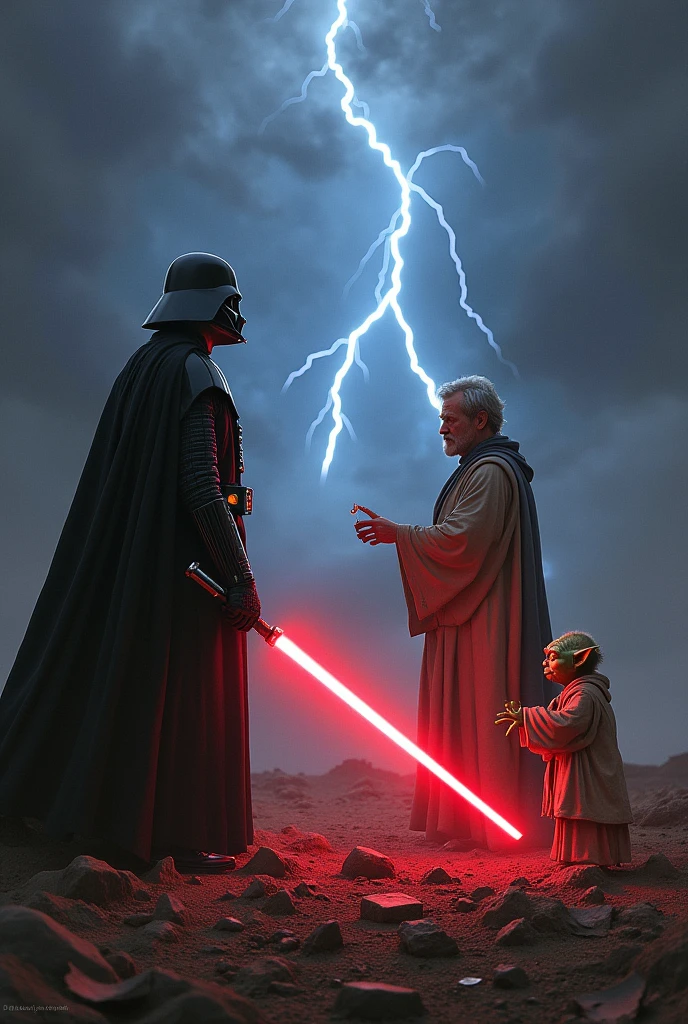 Darth Vader va Obi Wan Kenobi e Yoda