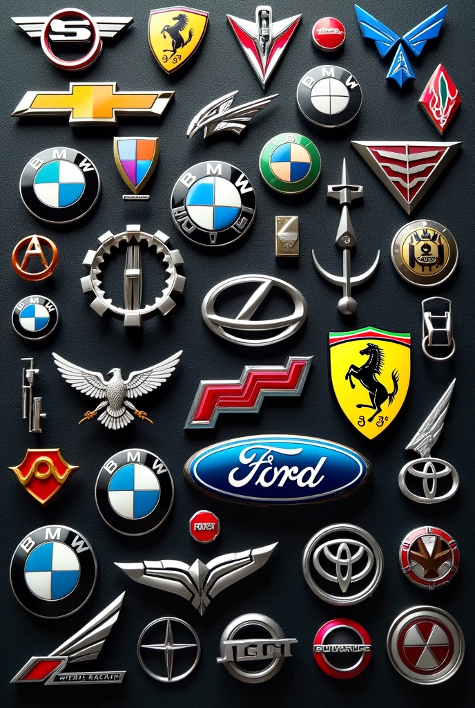 Create an image with all the logos of the car brands 