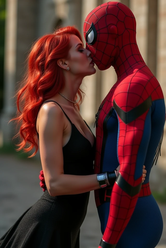 Scarlett Witch is showing her vagina to Spiderman and asking him to lick her vagina, he is inserting his fingers in her vagina under her skirt, he is fingering her, she is in ecstasy, 