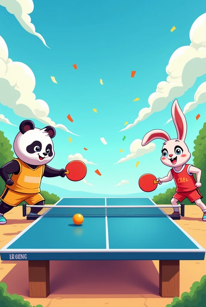 Cartoon ping pong table