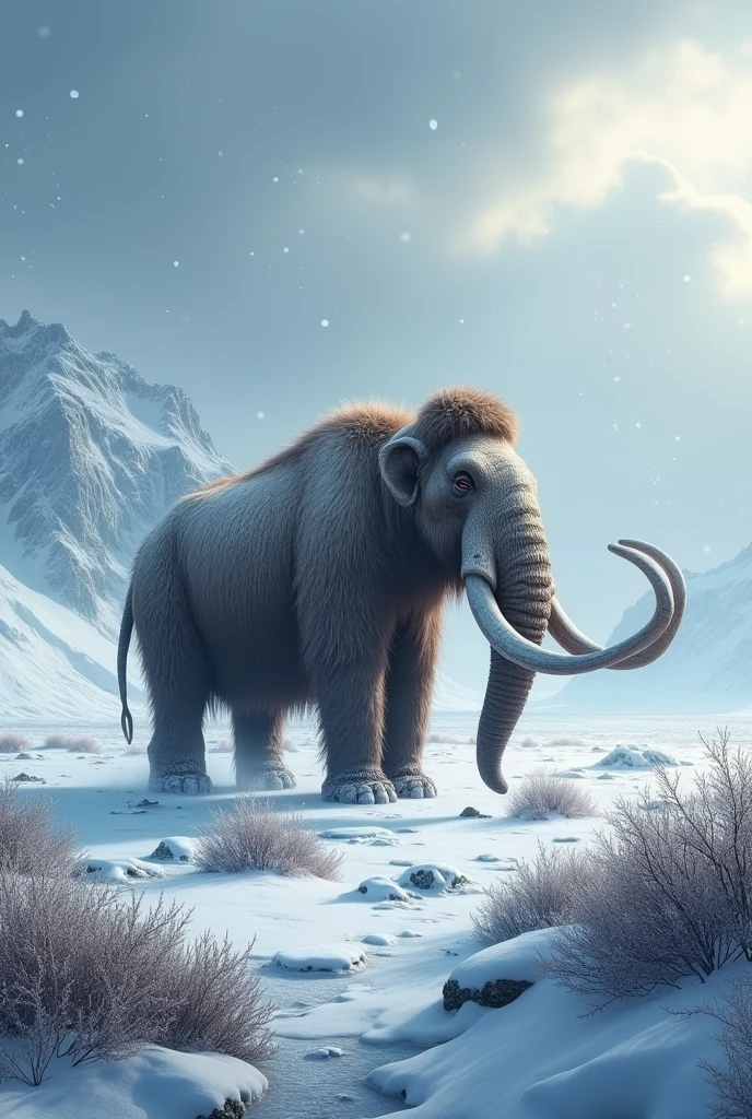 paleo ice age mammoth landscape
