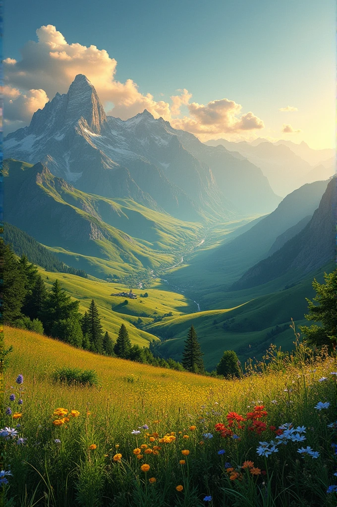 Landscape from above, Leonardo da Vinci style