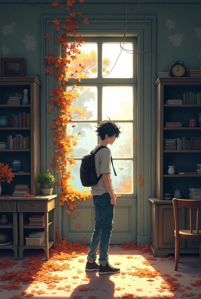 A MAN ENTERING A LEAFLESS HOUSE(com vibe anime) and no TERROR theme