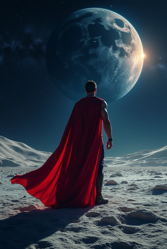 Hero cape on the moon, ht