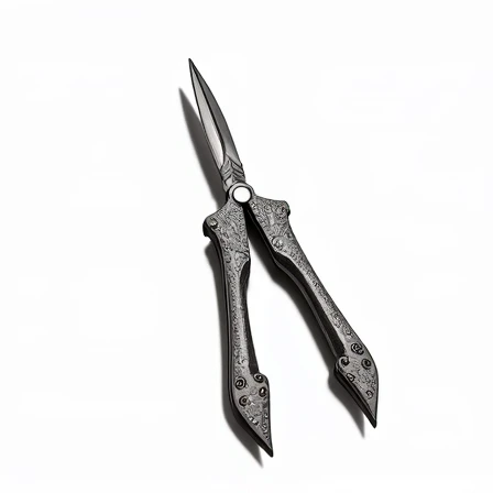 butterfly knife,best quality,black background