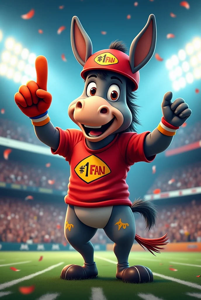 create a football mascot with a donkey