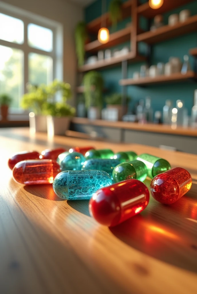 SnS is represented by many capsule pills placed on a table