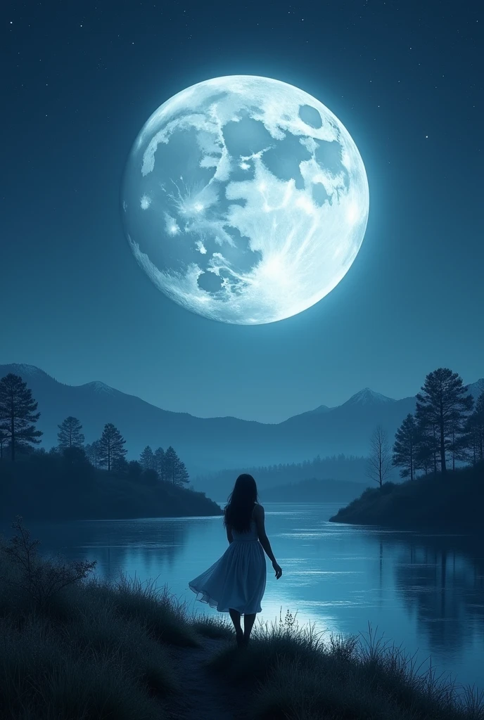 Super moon, night