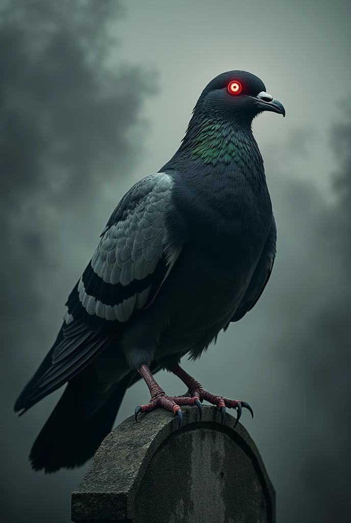 Racing Pigeon that looks like Grim Reaper 