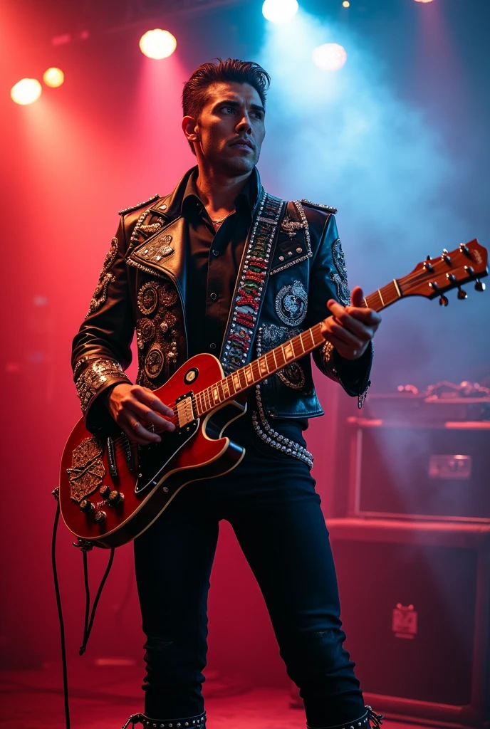 Vicente Fernández dressed as a rocker