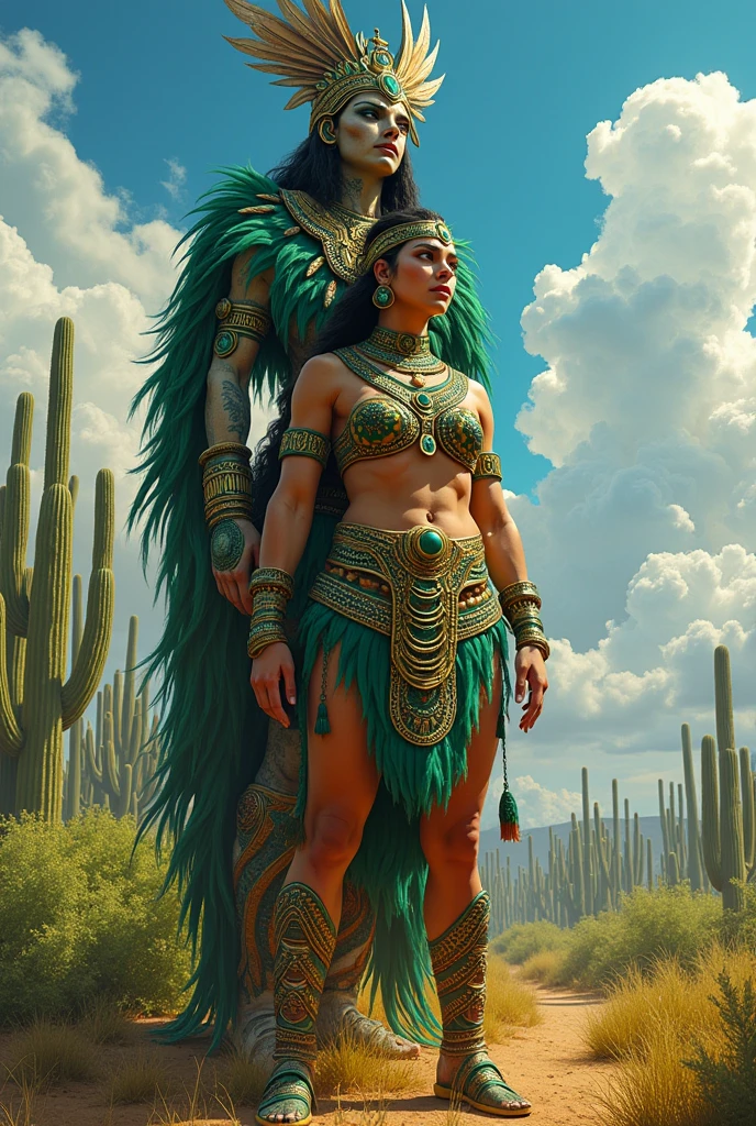  Great Aztec warrior woman proudly carrying her ichcahuipilli behind her Coatlicue