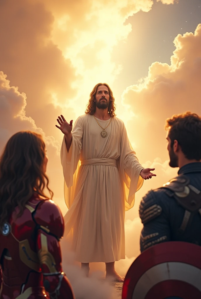 Jesus talking to the avengers 