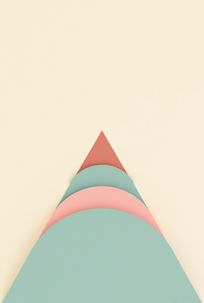 Drawing of a triangle with two bottom sides curved in a half circle