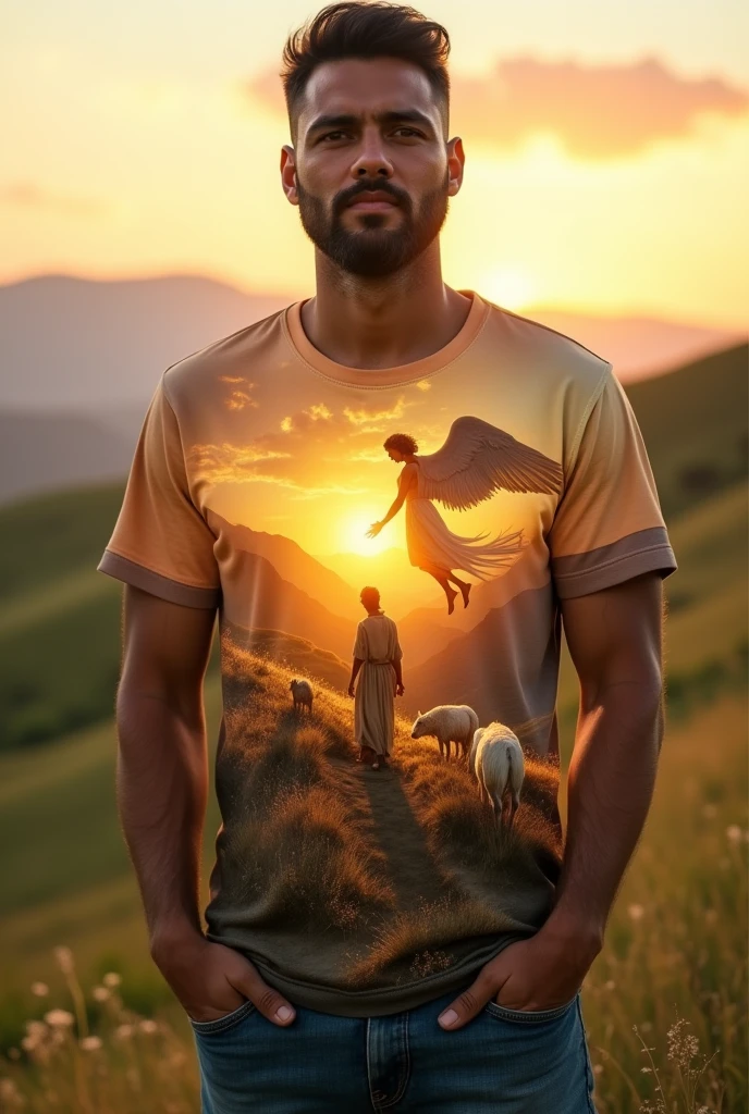 Simple shirt with bible art and men