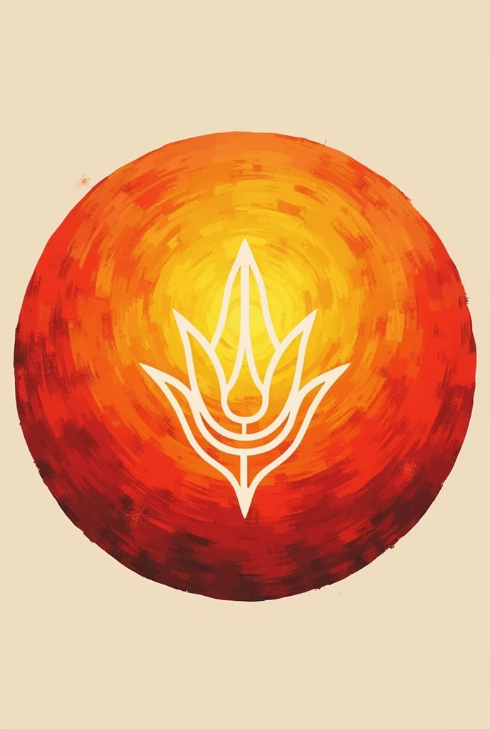 Make a round event related logo, that uses warm colors, minimally detailed with eye-catching details