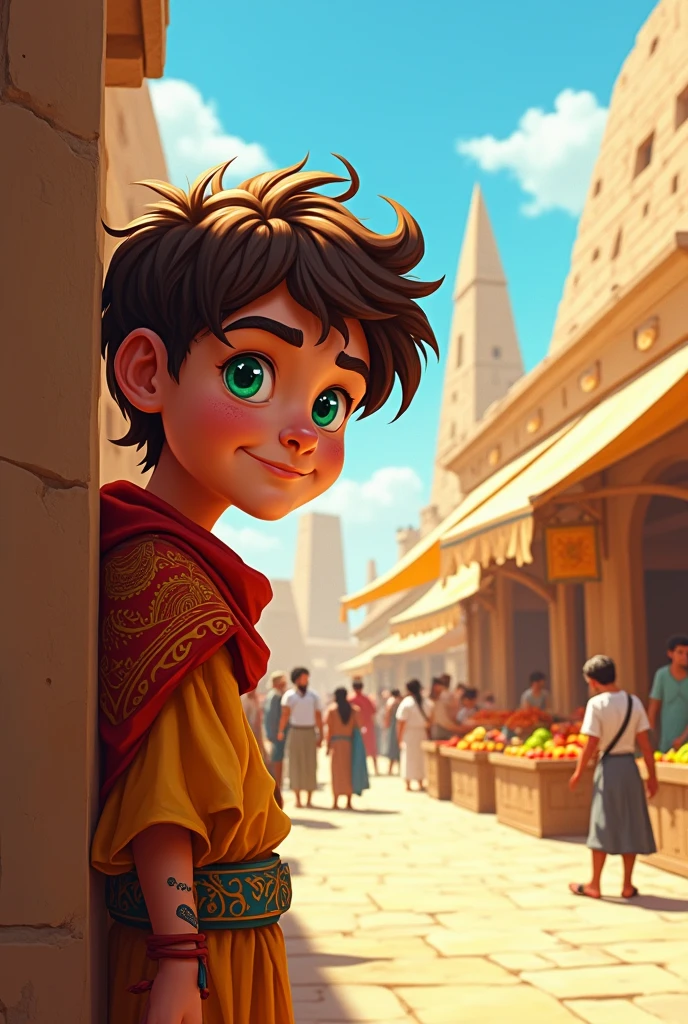 Achan hiding Babylonian cloak in cartoon
