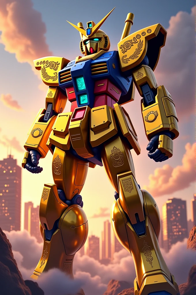 A golden Gundam