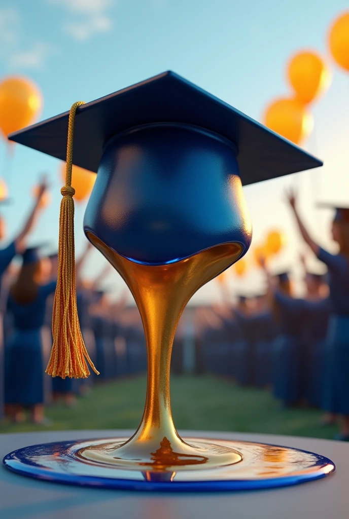 Create a 3D melted graduate cap