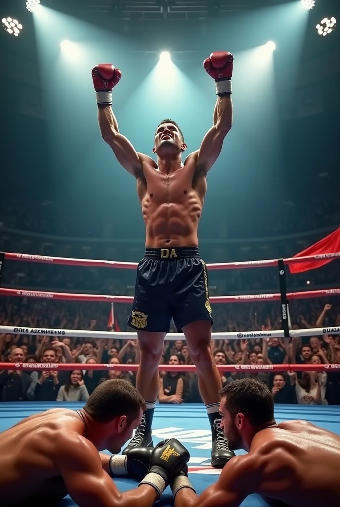 2 BOXERS DEFEATED ON THE RING FLOOR BY ONE BOXER