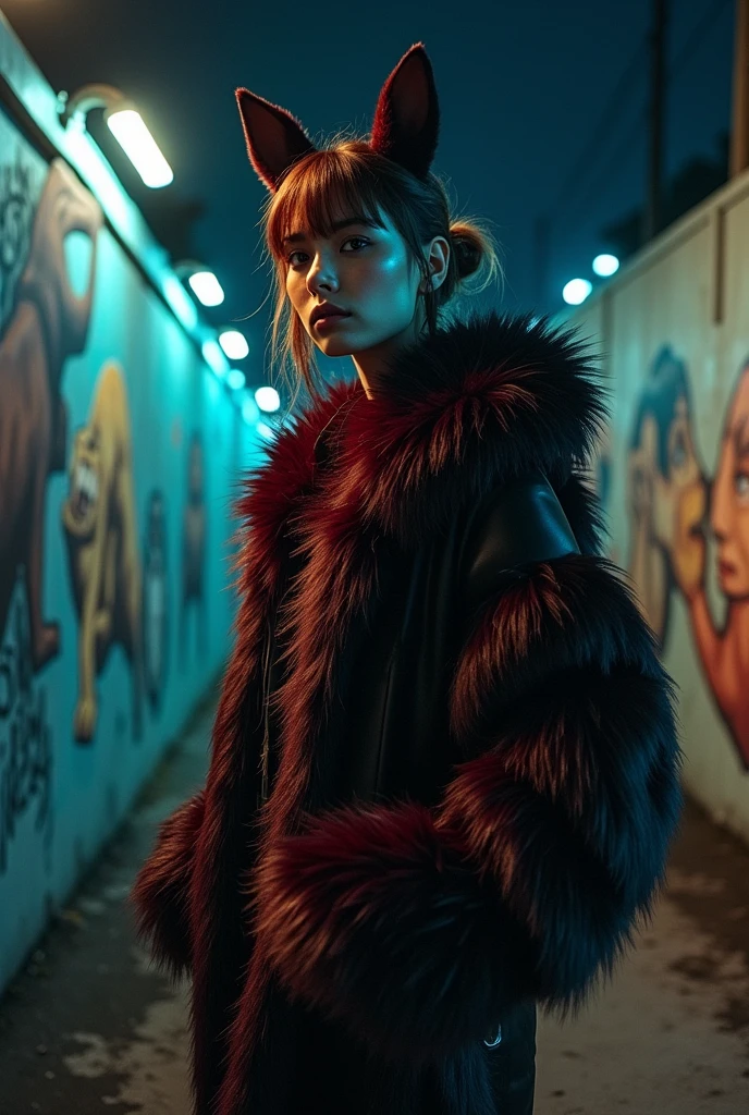 Take a fashion photo about animal abuse