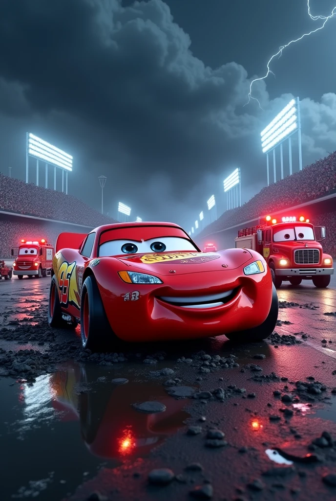 Lightning McQueen crashed
