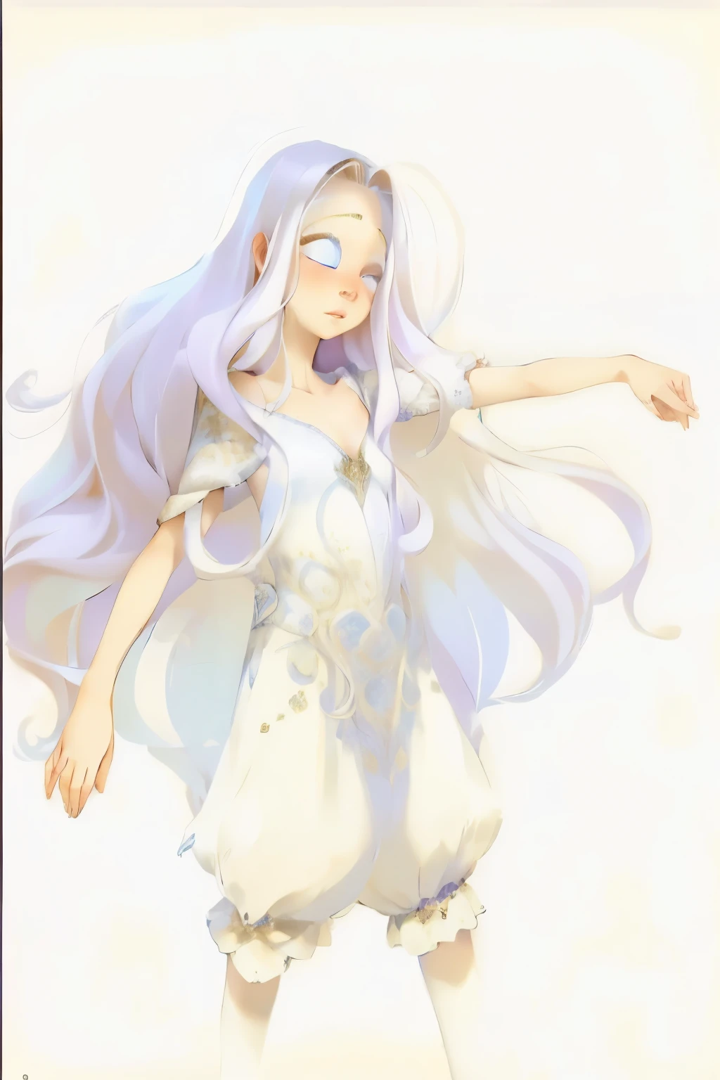 ((best quality)), ((masterpiece)), (detailed), 1girl, (big forhead:1.2),extremely detailed cute,((((long hair,long hair)))),intricate eyes,beautiful detailed ,symmetrical eyes,(((detailed face))),beautiful detailed lips,highres,(best quality),(ultra detailed,extremely detailed),perfect face details, ((masterpiece:1.4, best quality))+, (ultra detailed), closed eyes, sleep princess style,(albino),(albinismo),cgi realistic game style,8k,8HD, fringer hair,cute girl, teenage girlnder